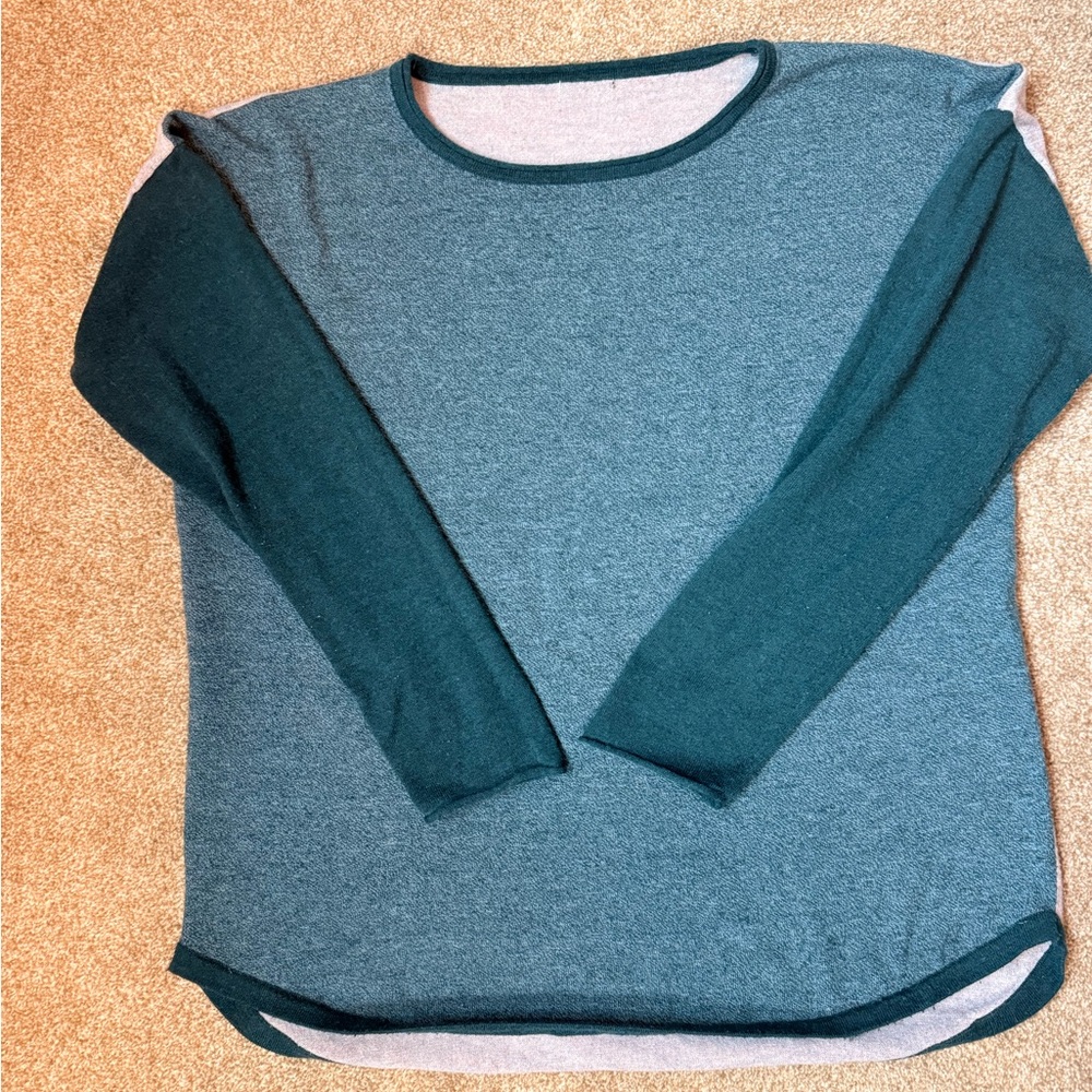 Smartwool Teal and Dark Green Crew Neck Sweater